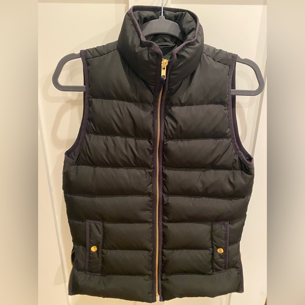 Jcrew black puffer vest xsmall